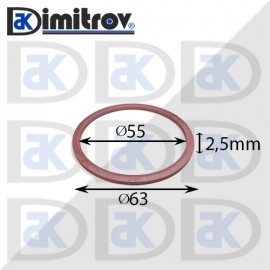 Дифтунга Ø 55 х Ø 63 х 2,5 mm медна